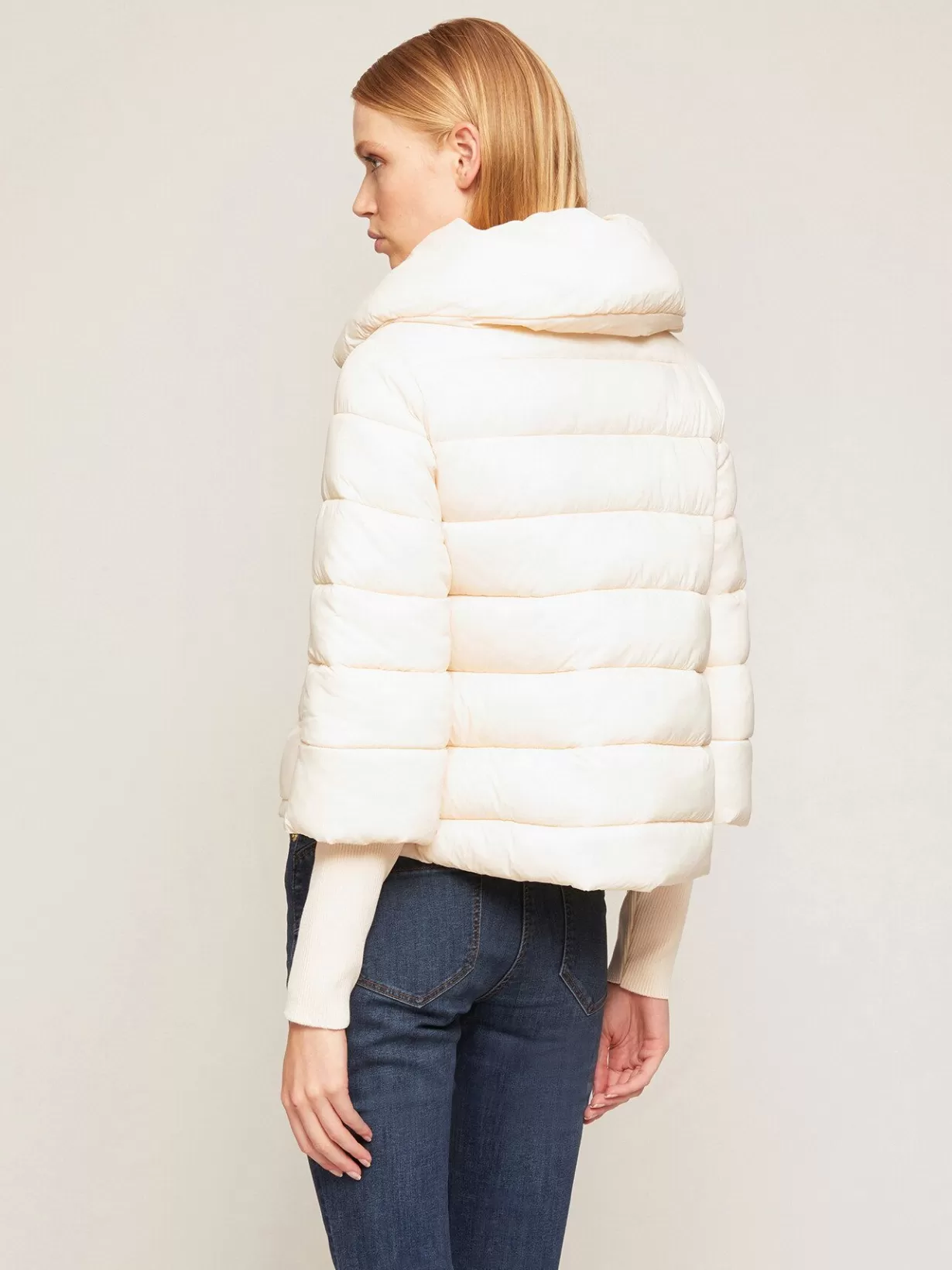 Cappotti E Piumini*Motivi Piumino Corto Light Weight Con Polsini In Maglia